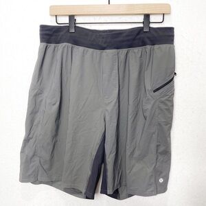 Lululemon Assert Athletic Shorts Linerless Gray Black Drawstring Closure Pockets